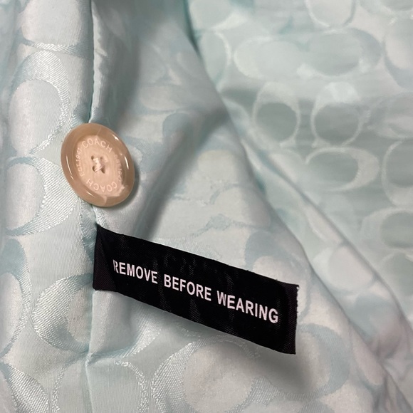 Coach Trench Raincoat Size Small Light Mint - Picture 7 of 10
